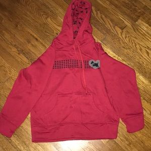 Red hoodie siblings L/G black dog in the front